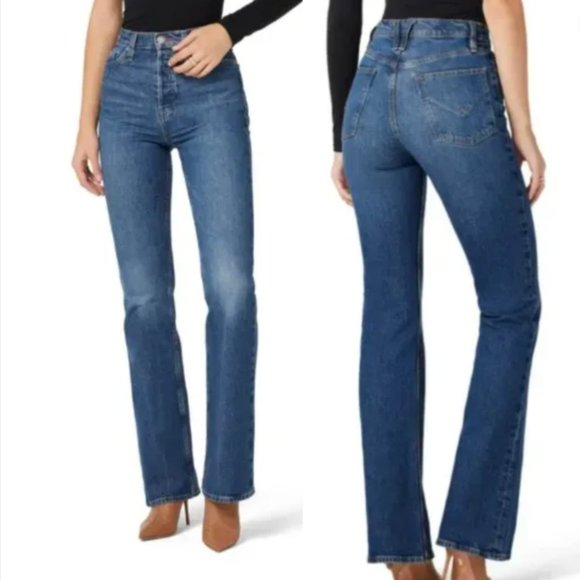 Hudson Jeans Denim - Hudson Faye High Waist Flare Jeans Button Fly Luminous Wash Raw Hem sz 25